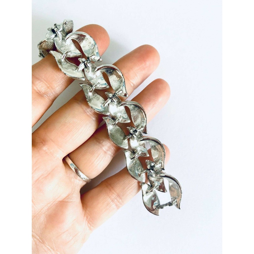 Vtg Lisner Silver Statement Bracelet - image 4